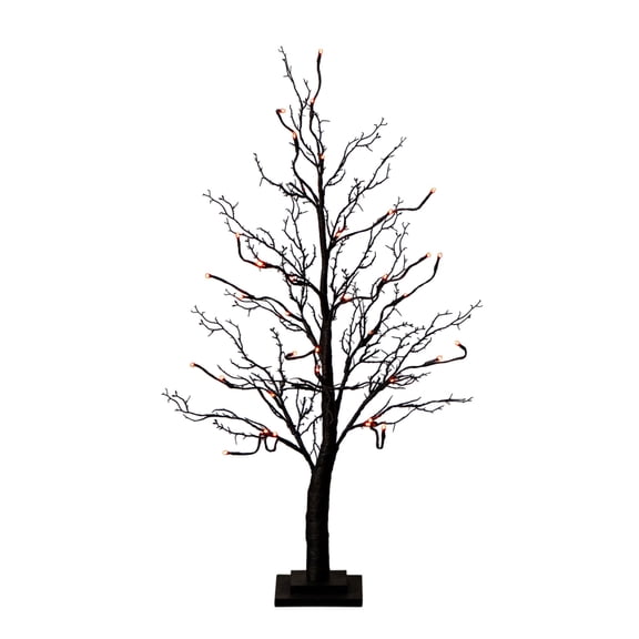 Nearly Natural Battery-Operated Deluxe Twig Halloween Artificial Tree - 3' - Multicolor LED Lights