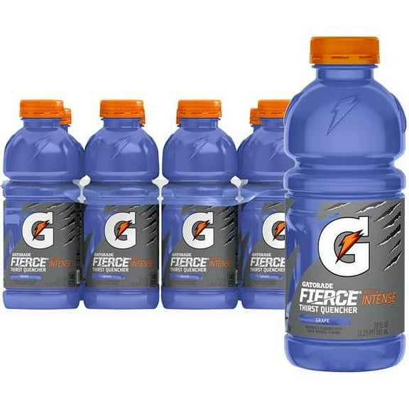 Gatorade Thirst Quencher Artificial, Fierce Grape Sports Drinks, 20 Fl Oz (Pack Of 8) - Pack of 2