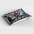 thumbnail image 2 of Ambesonne Animals Band Pillow Sham, Whimsical Funny Stage, 36" X 20", Blue Purple and Pale Mustard, 2 of 2