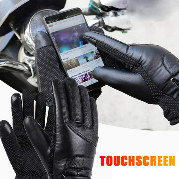 Gants Hiver Homme Chaud Tactiles Smartphone Moto Noirs