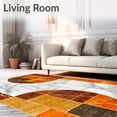 thumbnail image 2 of Ultra Soft Area Rug, Modern Orange and Gold Mosaic Design, Non Slip, Stain Resistant, Washable Area Rugs for Living Room, Bedroom(Orange, 6X9), 2 of 8