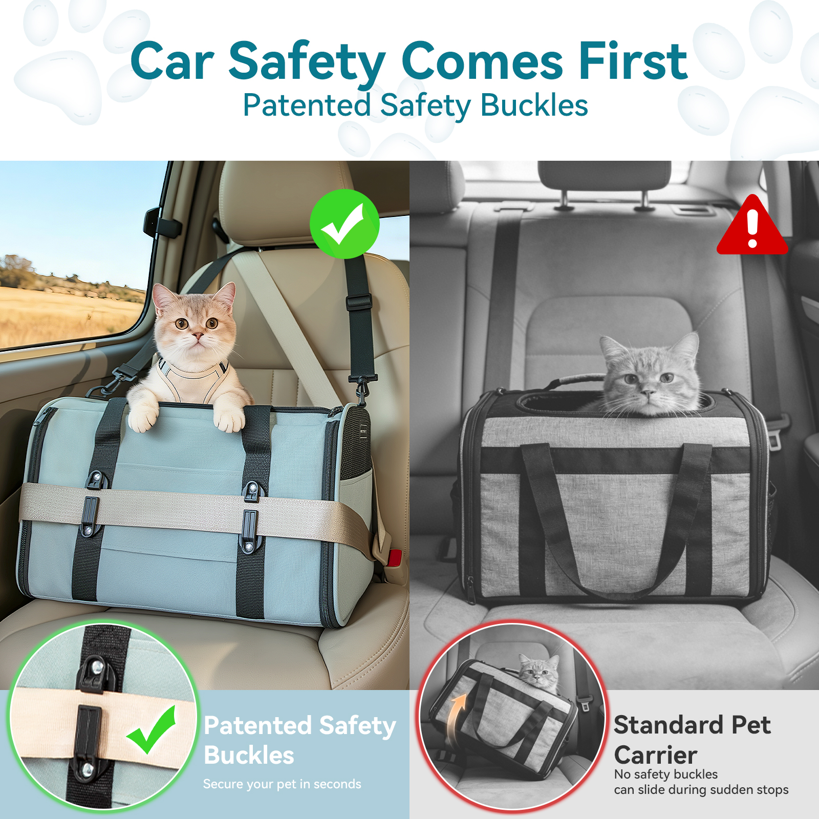 Petsfit Airline Approved Soft-Sided Cat Carrier, Green photo 4