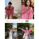 thumbnail image 5 of Camisa HOTOUCH de lino 100% algodón, gasa, para mujer, rosa, L, 5 of 5