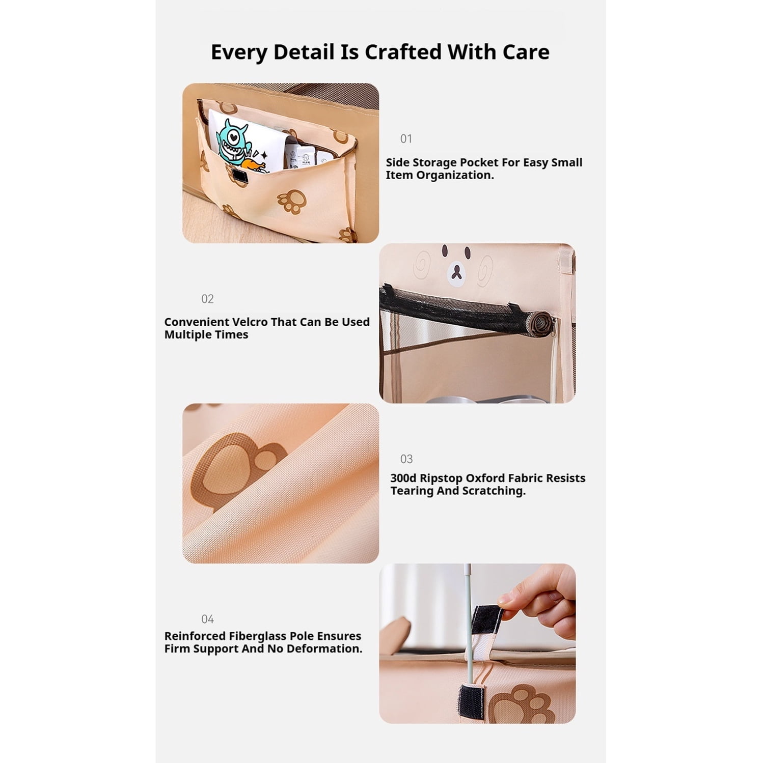Foldable Cat Delivery Room, Portable Pet Whelping Tent for Cat Birth & Puppy, Rectangular Space-Saving Cat Nest with Breathable Mesh & Sunroof (M/L/XL/XXL)