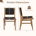 thumbnail image 3 of Gymax 2PCS Solid Teak Hand-Woven Strap Outdoor Dining Chairs w/Flex Support for Garden, 3 of 9