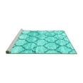 thumbnail image 2 of Ahgly Company Machine Washable Indoor Square Trellis Turquoise Blue Modern Area Rugs, 4' Square, 2 of 4