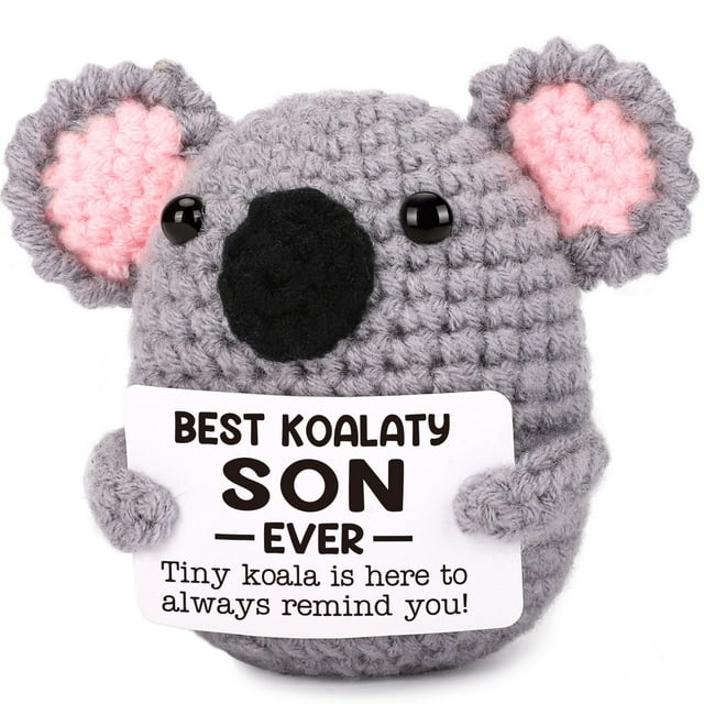 Figura de juguete NEVERNERVE hecha a mano a ganchillo koala 5x8x9 cm
