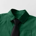 thumbnail image 6 of SGFCWSX Boys Long Sleeve Dress Shirt with Matching Tie, Kids Button-Down Shirt with Chest Pocket, Formal Casual School Outfit Tops Green Size 3-4 Years, 6 of 10