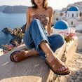 thumbnail image 4 of Cushionaire Crisp Women’s Slide Sandal – Faux Leather Cutout Slip-On with Artisan Stitching & Memory Foam, Wide Widths Available, 4 of 17