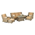 thumbnail image 2 of Patio Resort Lifestyles RMDSG8H Rome Canvas Heather Beige Fire Deep Seating Group - 8 Piece, 2 of 2