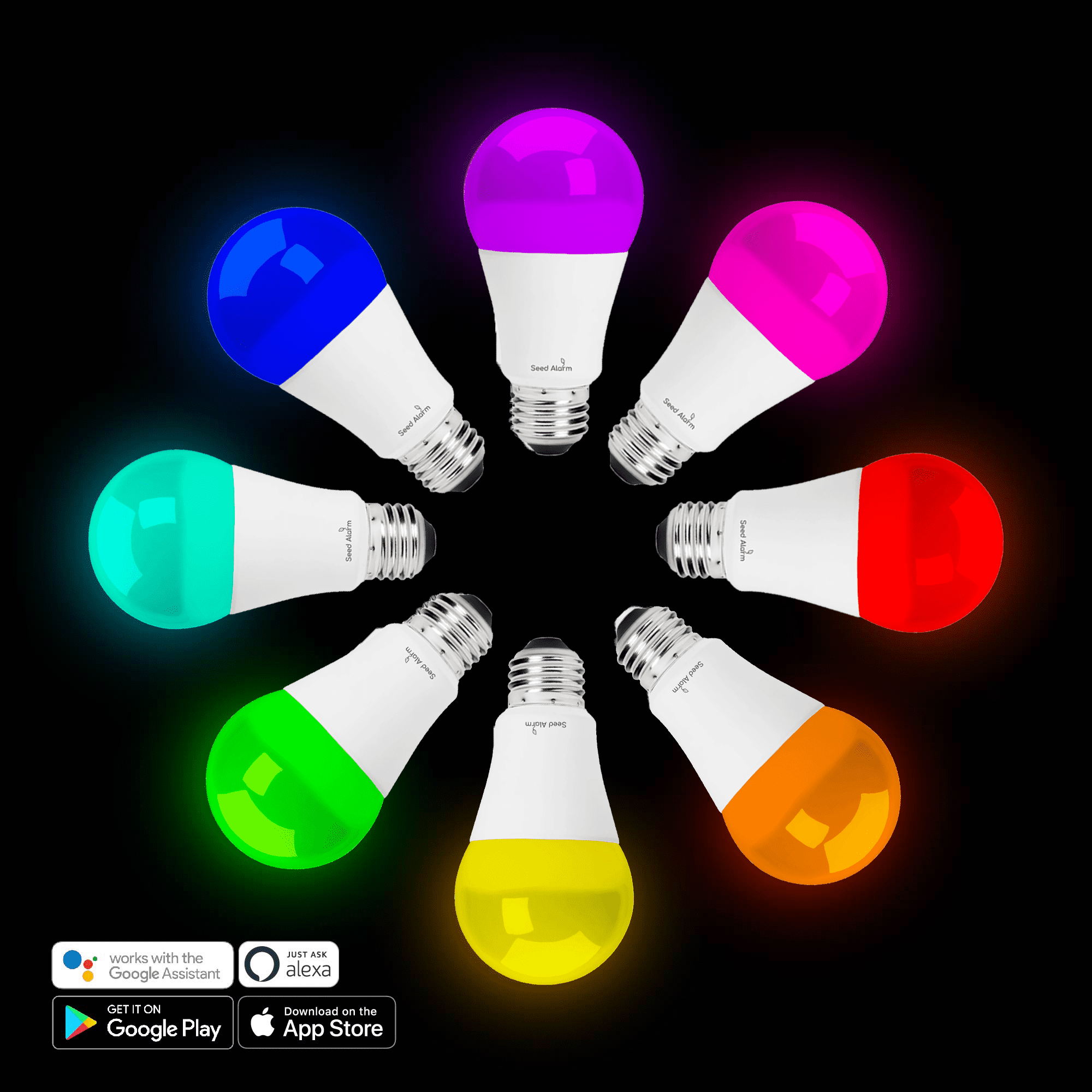 Smart Light Bulb A19, Dimmable WiFi E26 Smart LED Bulb 10W, Works with Alexa, Echo, Google Home and Siri, RGB + Tunable Soft to Cool White (2700k-5000k), A19 Light, 60W Equivalent, 800 Lumen (4 Pack)