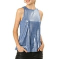 thumbnail image 1 of INSPIRE CHIC Junior's Metallic Shiny Tank Top Party Club A-Line Shimmer Camisole, 1 of 5