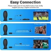 2026 TV Antenna,TV Antenna Indoor, TV Antenna for Local Channels,360+ Long Distance Indoor Amplified HDTV Antenna,Support 4K 1080p All Television Outdoor Smart TV Antenna