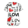 thumbnail image 5 of Dwralegc Valentines Day Scrub Tops Women Plus Size Cute Shirts Stretch Short Sleeve Love Heart Print V Neck Nurse Workwear with 2 Pockets Wine XL, 5 of 5