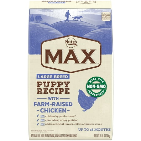 NUTRO MAX Farm-Raised Chicken Dry Dog Food for Large Breed Puppy  25 LB Bag