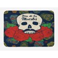 thumbnail image 1 of Dia De Los Muertos Bath Mat, Creative Design Day of the Dead Skull with Roses and Mustache, Plush Bathroom Decor Mat with Non Slip Backing, 29.5" X 17.5", Multicolor, by Ambesonne, 1 of 2