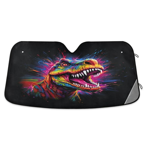 ALAZA Cool Dinosaur Windshield Sun Shade Car Foldable Sun Visor Block UV Rays Protector 55"x27.6"