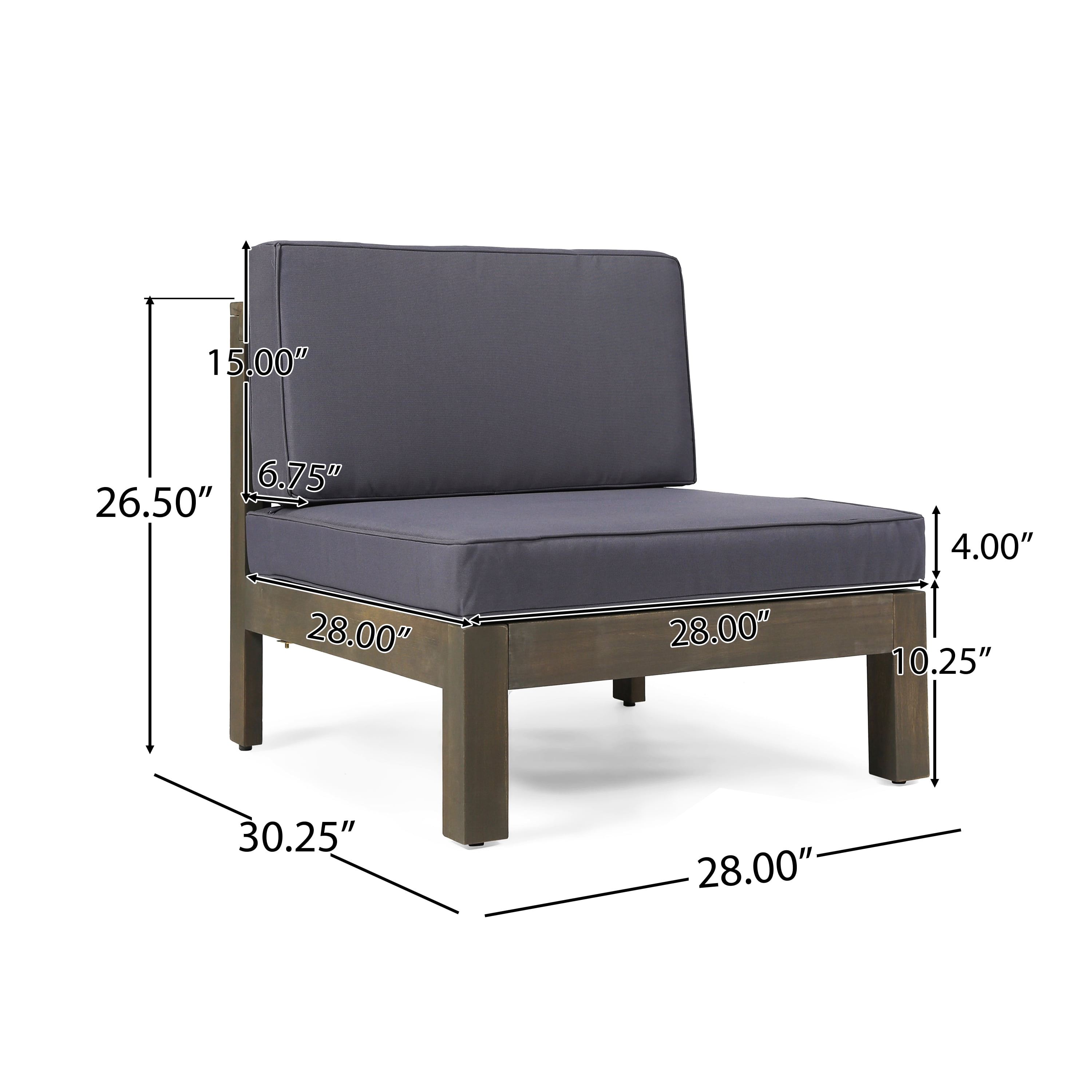 12-Piece Gray Contemporary Outdoor Furniture Patio Sectional Sofa Set - Dark Gray Cushions
