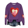 thumbnail image 2 of Ailaofu Plus Size Women Valentine's Sweatshirt Love Heart Print Pullover Tops Loose Casual Cute Valentines Gift Long Sleeve Sweatshirt, 2 of 5