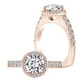 thumbnail image 3 of AFFY Round White Natural Diamond Semi Mount Halo Engagement Ring In 14k Solid Rose Gold (I-J Color, I2-I3 Clarity, 0.26 Cttw) Ring Size-5, 3 of 3