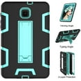 thumbnail image 2 of Mignova for Samsung Galaxy Tab A 8.0 T380 Case,Three Layer Shockproof Armor Defender Full-Body Rugged Protective Case Cover with Stand for Samsung Galaxy Tab A 8.0 SM-T380/T385(Black/Aqua), 2 of 8
