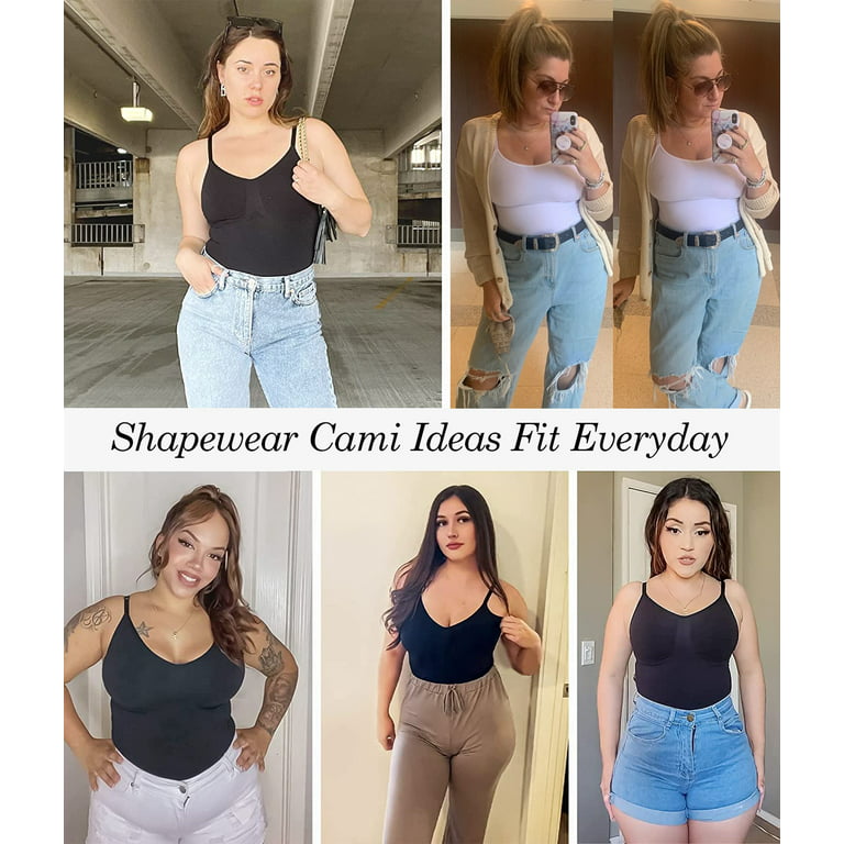 Women's Cami Shaper with Built in Bra Seamless Tummy Control Camisole Tank  Top Underskirts Shapewear Body Shaper
