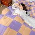 thumbnail image 4 of Castle Fairy Geometric Plaid Twin Bedding Sets,Purple Pink Bedding Comforter Set, 4 of 8