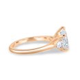 thumbnail image 3 of ESTE ORIGIN 2.00Ct Pear Cut Lab-Grown Diamond Trilogy Engagement Ring – 5 Claw Cathedral Setting in 18K Rose Gold for Women US 8, 3 of 8