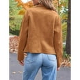 thumbnail image 5 of Women's Autumn Winter Casual Cropped Zipper Faux Leather Jacket Coat, 5 of 9