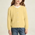 thumbnail image 6 of Iyufng Girls Eyelet Knit Cardigans Casual Long Sleeve Button Sweater, 6 of 9