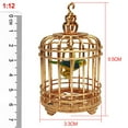 thumbnail image 5 of Jaula de Pájaros Zulema Aleación Miniatura con Pájaro 1:12 Oro, 5 of 5