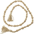 thumbnail image 5 of DecMode Handmade Hexagon Metallic Carved Geometric Long Gold Mango Wood Garland with Tassel, 5 of 7