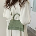 thumbnail image 4 of Artificial leather purses and handbags, one-shoulder crossbody bag with stone pattern. - green, 4 of 5