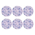 thumbnail image 2 of Pofeuu Winter With Snowflakes Print Leather Coasters Set of 6, Round Cups Mugs Mat Pad for Home Kitchen Heat Resistant Drink Coasters,Round Shape, 2 of 7