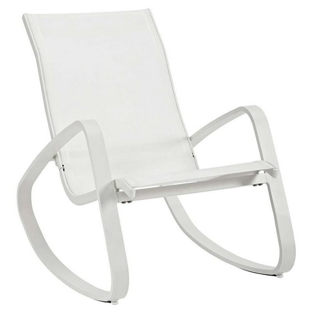 Modway Traveler Mesh Fabric & Aluminum Patio Rocker in White
