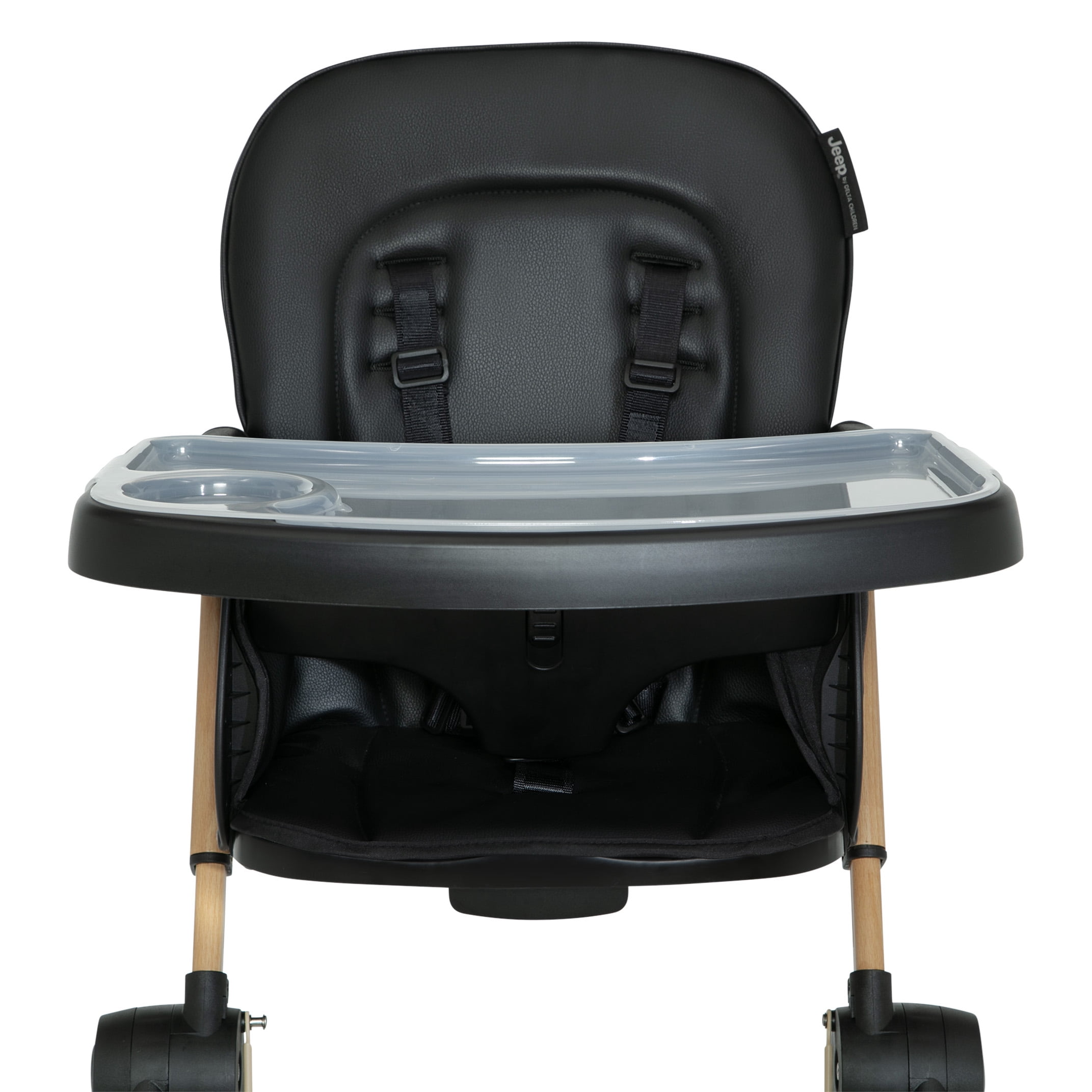 Jeep Dune Compact Travel High Chair by Delta Children - Slim Fold, No Tolol Adjustable Tray and Footrest, Black