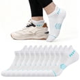 thumbnail image 6 of HIALTODAY 5 Pairs Women's Ankle Socks, Lightweight Breathable Cotton Blend Low Cut Casual Athletic ,Size 8-10，WHITE, 6 of 8