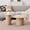 Natural, variant on Round Nesting Coffee Tables Set of 2, Boho Fluted Drum Accent Side Tables, Brown Wood Finish, Large Short Table φ27.6 & Small Tall Table φ15.8