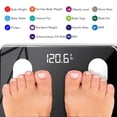 thumbnail image 2 of Báscula inteligente KONQUEST para peso corporal, báscula digital de baño con Bluetooth, IMC, grasa corporal, monitor de composición corporal, analizador de salud con aplicación para smartphone, 181 kg, 2 of 5