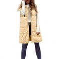 thumbnail image 6 of RYRJJ Puffer Vest Women Winter Warm Long Quilted Sleeveless Jackets with Pockets Fall Fashion Zip Up Puffy Coat Outerwear(Yellow,XL), 6 of 9