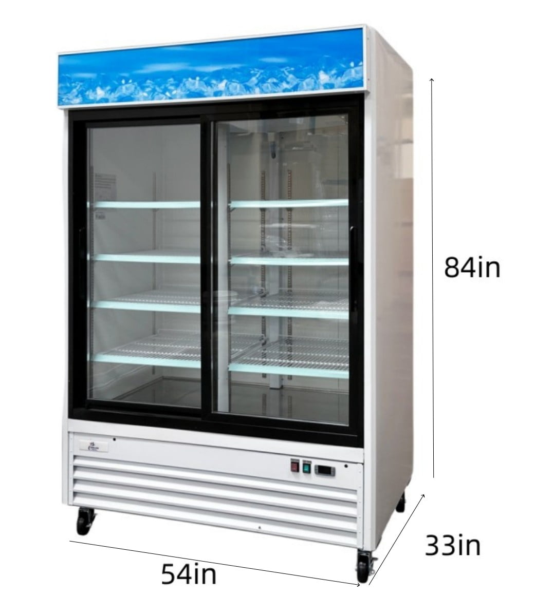 Cooler Depot Commercial 54 inchs 45 cu. ft, Glass door Merchandiser display Refrigerator, NSF Certified.