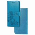 thumbnail image 3 of Dteck Case For Samsung Galaxy Note 10 Plus Wallet Case, Wallet Flip Folio Case Kickstand Card Slots Embossed Four-leaf Clover PU Leather Wallet Shockproof TPU Bumper Ultral Slim Cover - Blue, 3 of 6