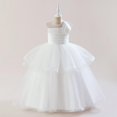 thumbnail image 2 of ZHOGXU Kids Elegant Girls Sleeveless Color Block One Shoulder Lace Layered Tulle Ball Gown Princess Dress Nice For Party And Dance, 2 of 9