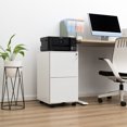 thumbnail image 3 of 2-Drawer File Cabinet with Lock, Office Mobile Filing Cabinet on Anti-tilt Wheels, Rolling Locking Office Vertical Files Cabinet Under Desk for Legal/Letter-Size, White, 3 of 9