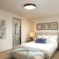 thumbnail image 4 of Dimmable Wood LED Flush Mount Ceiling Light, 5CCT 2700K-6000K Modern Round Close to Ceiling Lighting Fixtures, Minimalist White Ceiling Lamp for Bedroom, Kitchen, Hallway, Laundry Room, 4 of 7