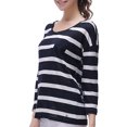 thumbnail image 4 of Richie House Women's Long sleeve striped linen pullover RH2025-B-XS, 4 of 6