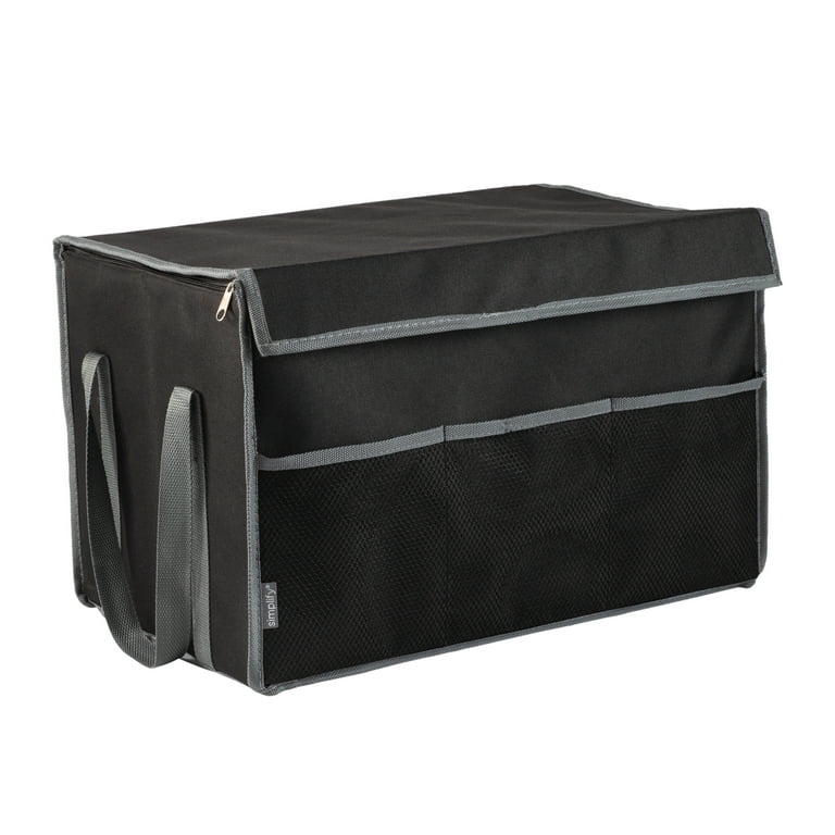 Simplify Car Trunk Organizer with Zippered Lid, Black