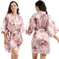 thumbnail image 5 of LYMAYTER Womens Fashion Nightgowns Daffodils Loungewear Short Robes Satin Cardigan Bathrobe Sleepwear M-2XL, 5 of 8