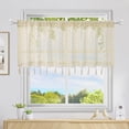 thumbnail image 4 of ZHH Handmade Crochet Cafe Curtains Hollow Window Tassels Kitchen Sheer Curtains Windows Doors Beige 23" x 59" 1 Panel, 4 of 7