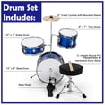 thumbnail image 5 of Infans 13 Inch 3-Piece Kids Junior Beginner Drum Set w/Tom Snare Bass Drum Blue, 5 of 7